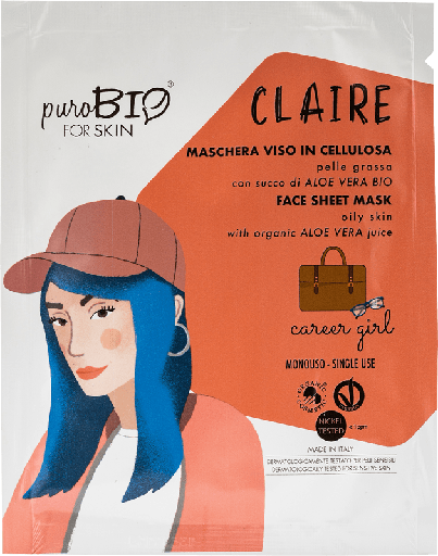 [8051411363835] CLAIRE maschera viso in tessuto pelle grassa  (Career Girl)