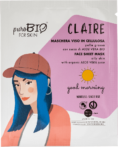 [8051411363828] CLAIRE maschera viso in tessuto pelle grassa  (Good Morning)