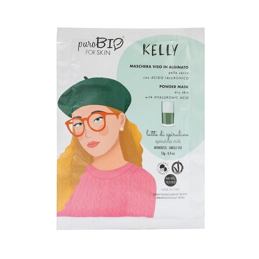 [8051411363316] KELLY maschera viso pell-off pelle secca  (Latte di Spirulina)