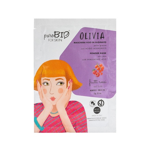 [8051411363323] OLIVIA maschera viso pell-off pelle grassa  (Frutti Rossi)