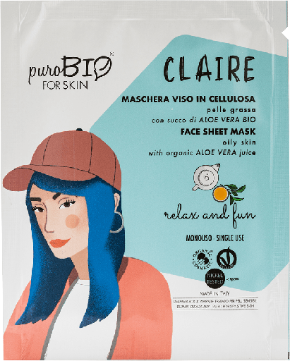 CLAIRE maschera viso in tessuto pelle grassa 